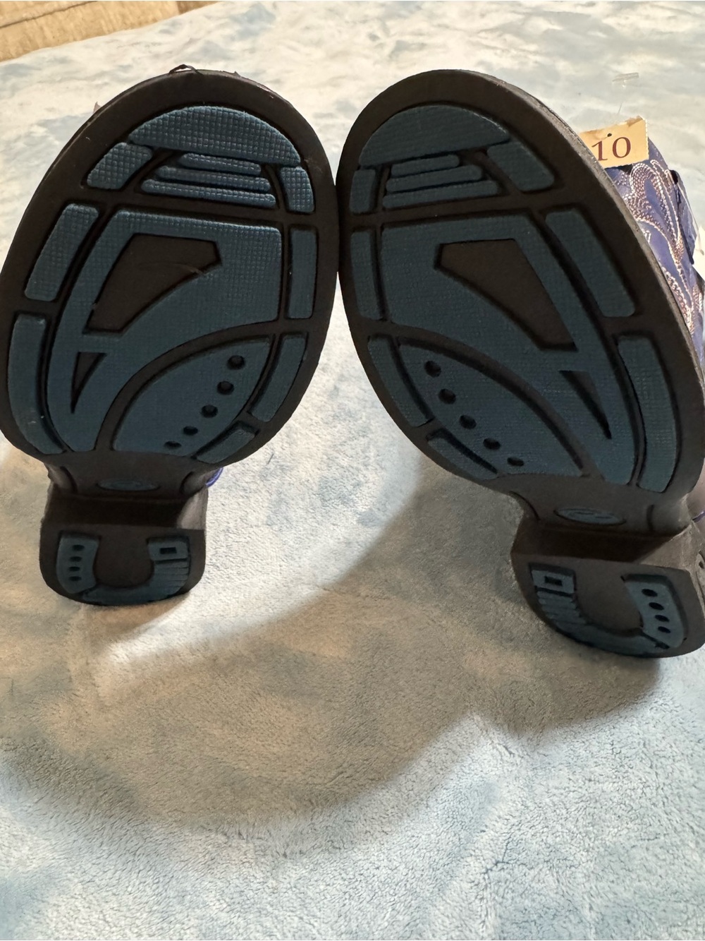 Roper Boys Navy and Brown Pull-On Western Boots - With Blue Light Up - Picture 4 of 7